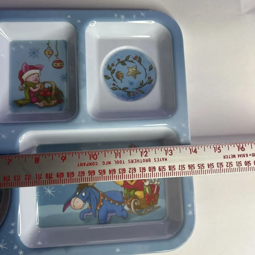 JCPenney DIsney Christmas Pooh, Piglet, Eeyore Melamine Tray
